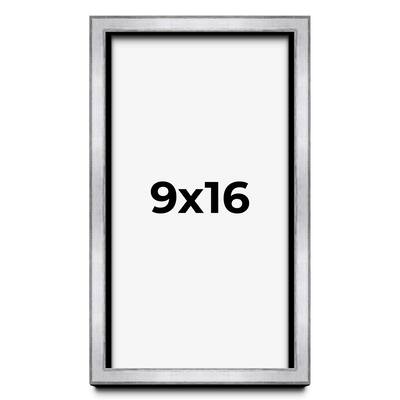 9x16 Shadow Box Frame Silver | 1.375 Inches Deep Real Wood