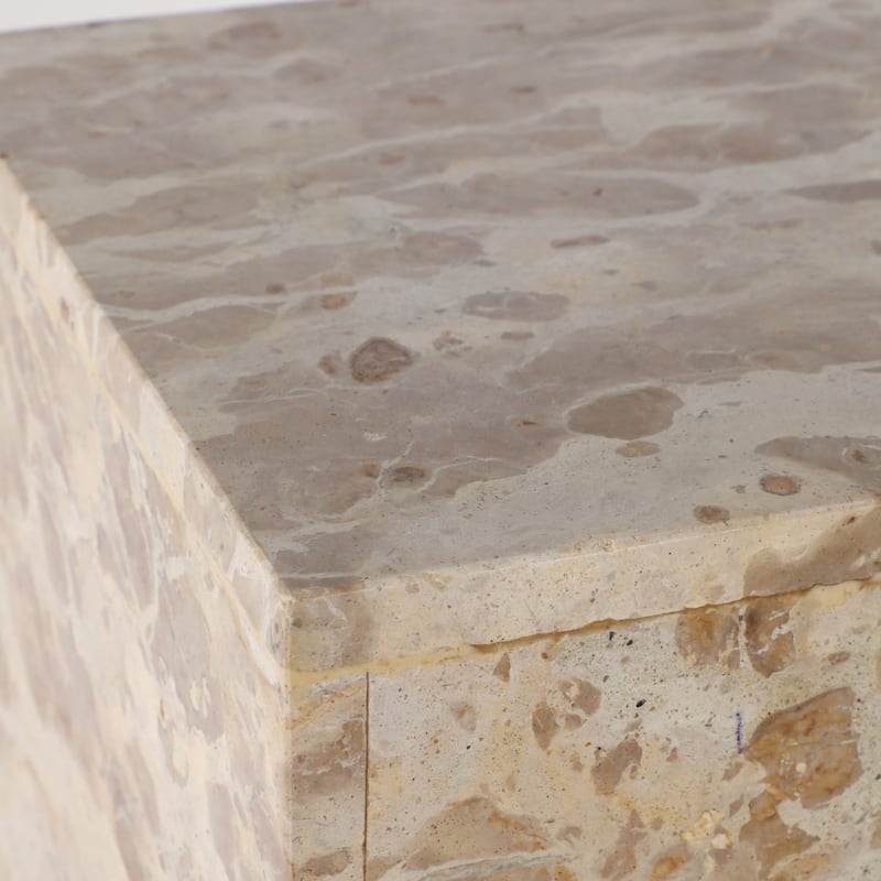 Marble Accent Table Sleek Geometric Lines and Minimalist Aesthetic - 12" x 12" x 20"