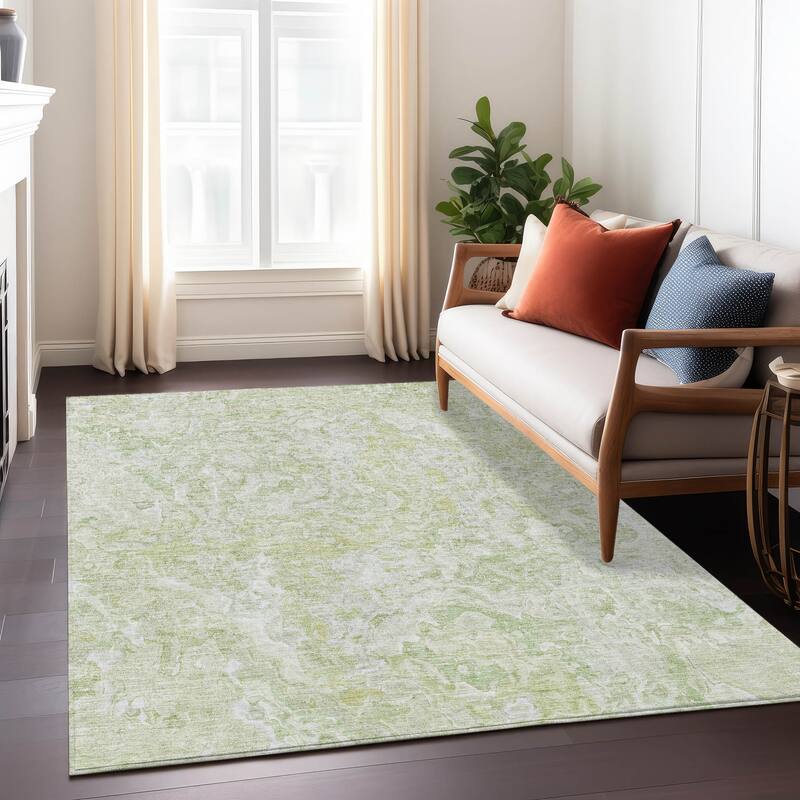 Machine Washable Indoor/ Outdoor Chantille Abstract Modern Rug