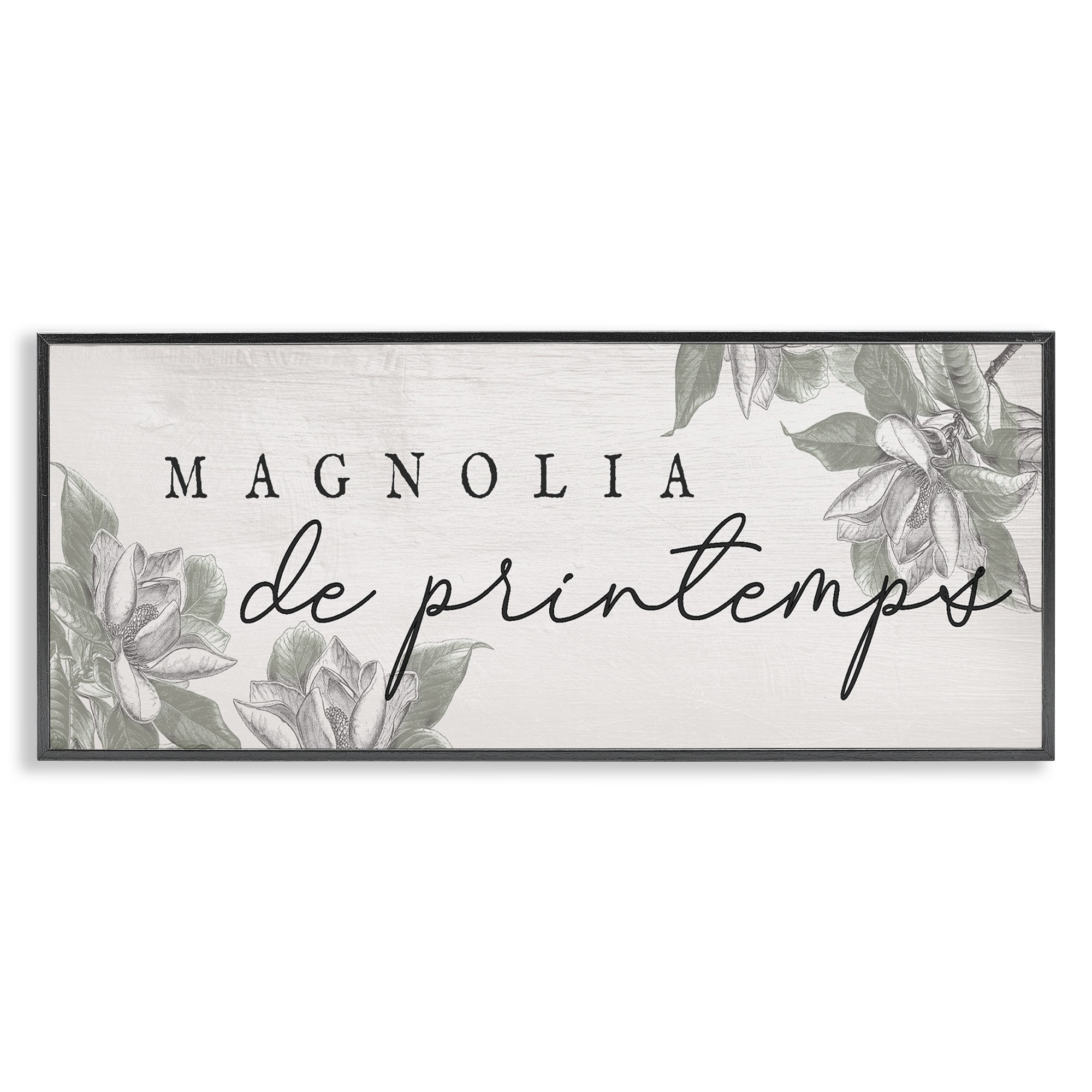 Stupell Spring Magnolia French Phrase Framed Giclee Art Design By Lil' Rue