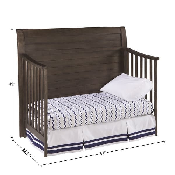 Taylor 57" Wide Farmhouse Convertible Crib, River Rock Brown
