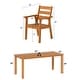 preview thumbnail 2 of 6, Outdoor Patio Dining Set for 6 People, Large Patio Table with Umbrella Hole, HDPS Wood Look Outdoor Table and Chairs