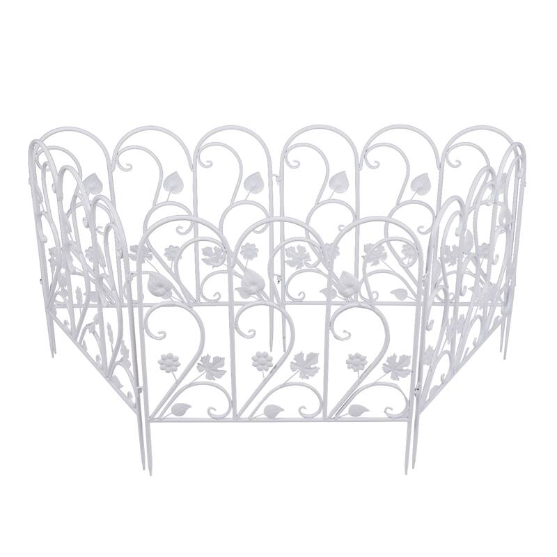 5X Folding Decorative Garden Fence Iron Animal Barrier Flower Border