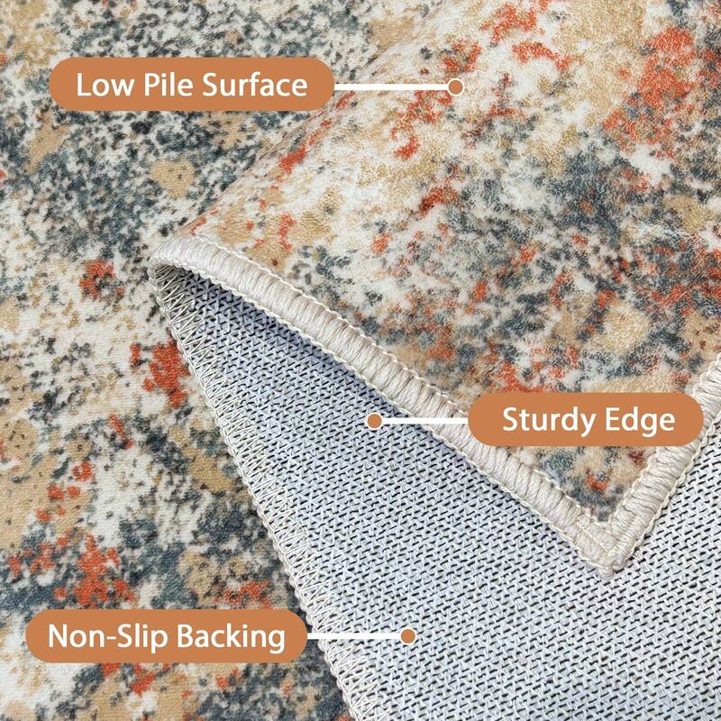 Mcow Low Pile Machine Washable Non-Slip Area Rug
