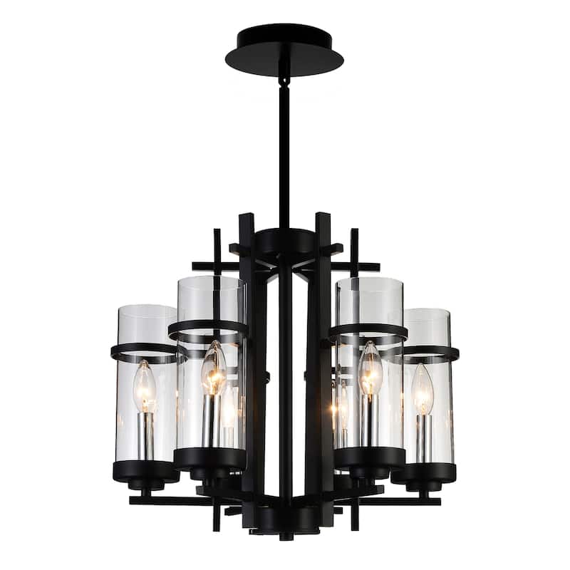 Sierra 6 Light Up Chandelier With Black Finish - Black