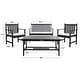 preview thumbnail 9 of 8, SAFAVIEH Outdoor Living Burbank 4 Pc Outdoor Set- Black / White - Double: 50.4" x 23.6" x 30.1"
