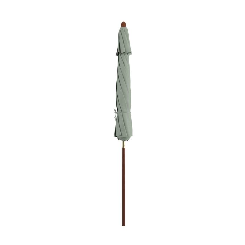 California Umbrella 9ft Marenti Wooden Sunbrella Patio Umbrella with Sunbrella Fabric, Base Not Included