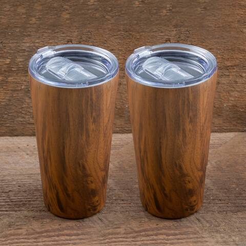 Set of 2 -20oz Wood Decal Insulated Highballs - 20 ounce