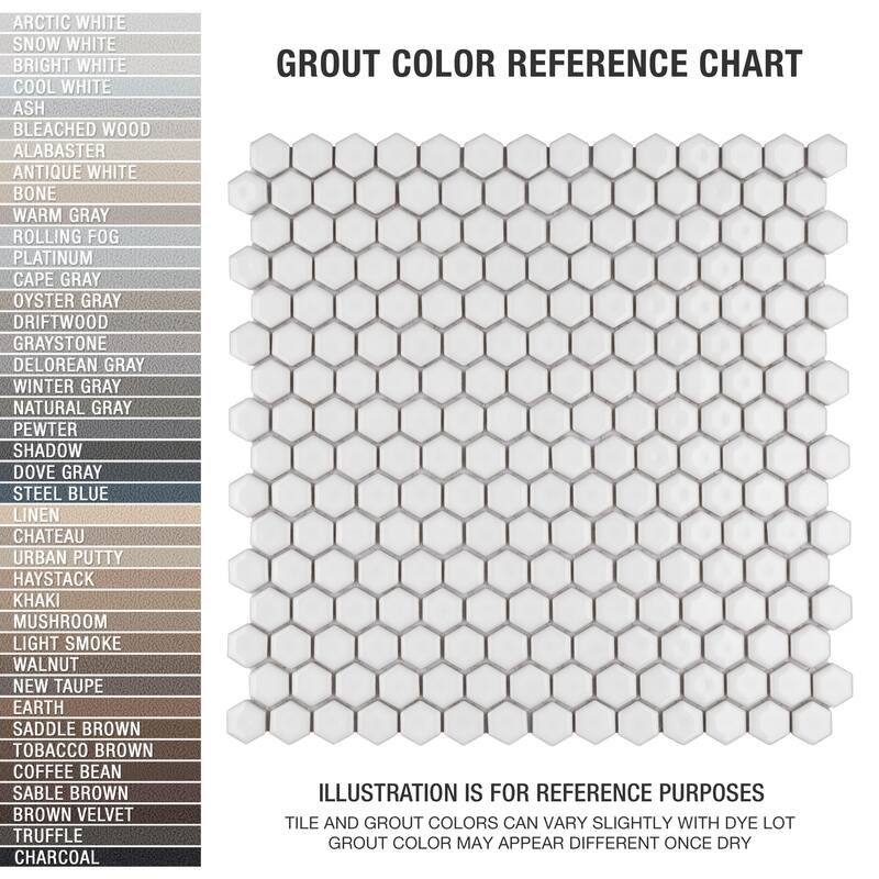 Merola Tile Colmena Hex Glossy White 11-1/2" x 11-5/8" Porcelain Mosaic Floor and Wall Tile