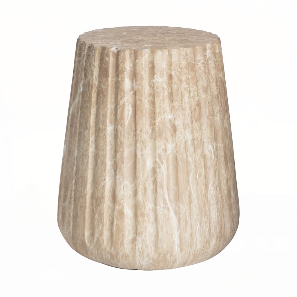 Outdoor Cleme Carved Side Table, Gold