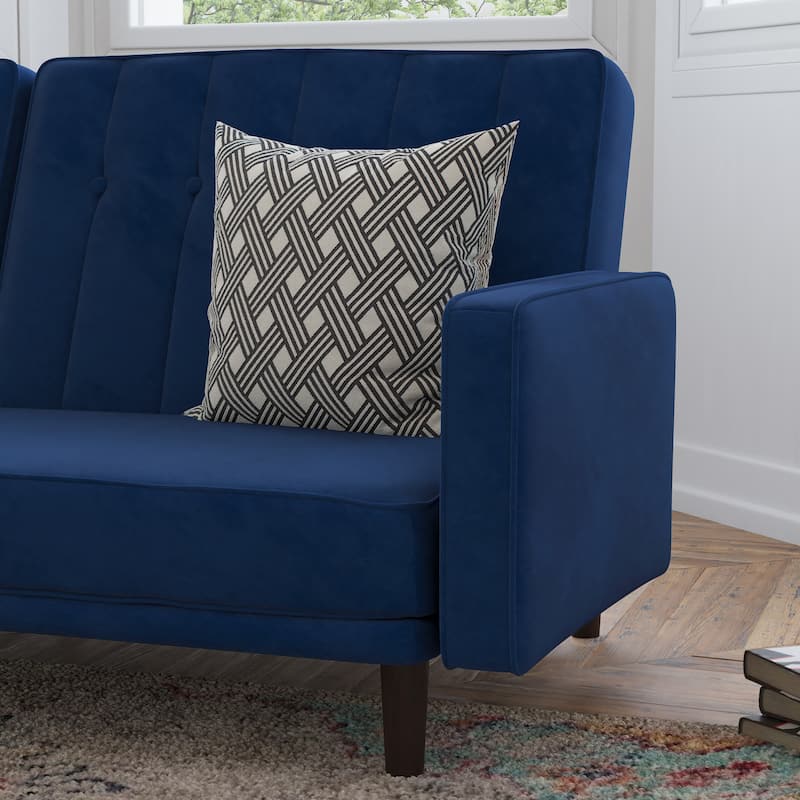 Convertible Split Back Futon Sofa Sleeper with Wooden Legs