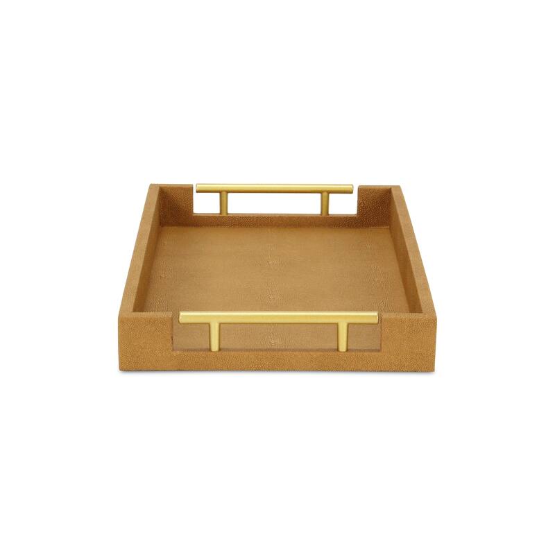 Lusan Faux Shagreen Tray with Handles