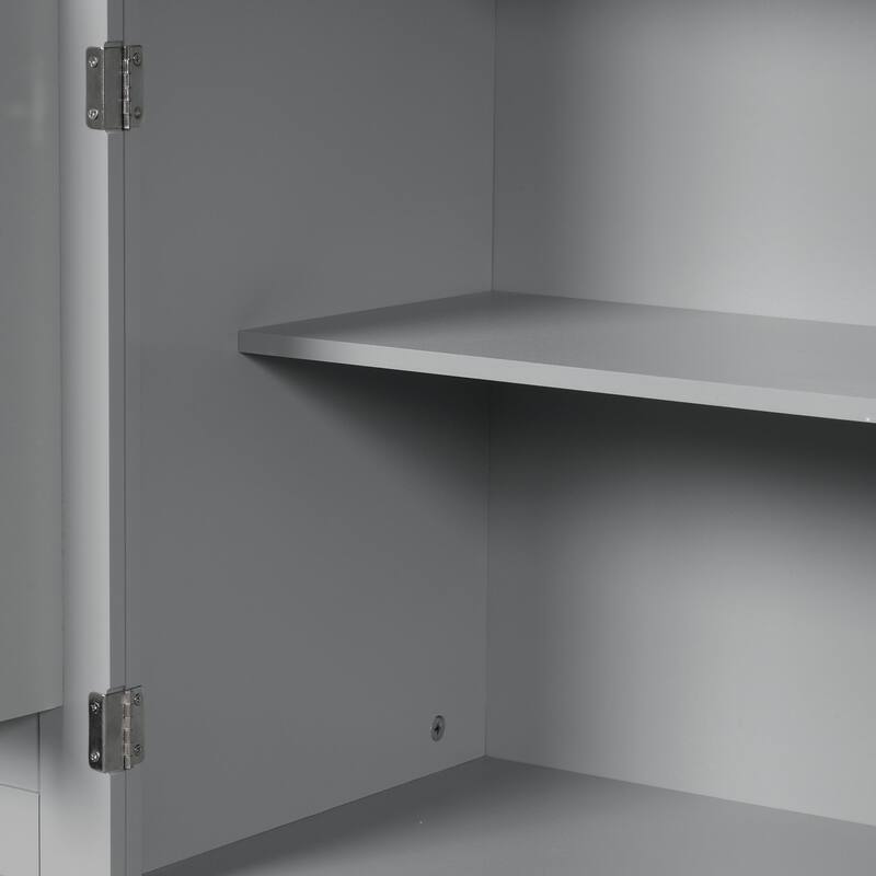 30 in. W x 72 in. H Freestanding Bathroom Cabinet in White with Adjustable Shelf and Drawer