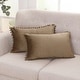 preview thumbnail 85 of 89, Deconovo Velvet Pom-poms Throw Pillow Covers 2 PCS(Cover Only) 12x20 - Khaki