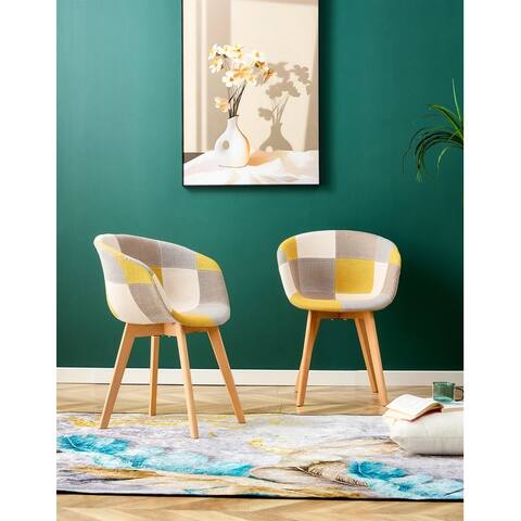 Modern Creative Patchwork Seat, Elegant Dining Chair, Set of 2