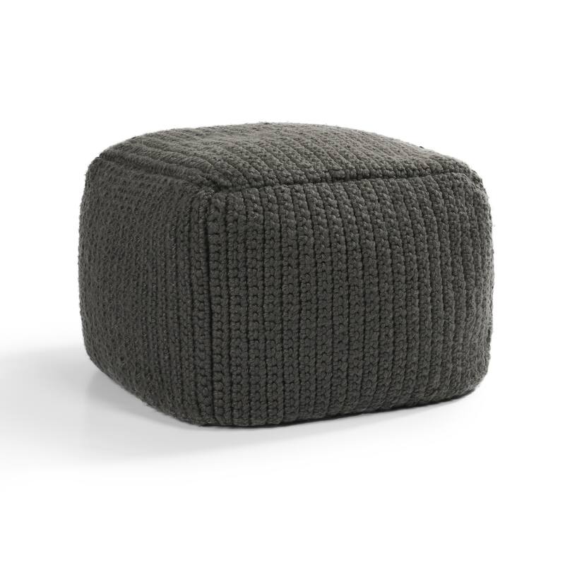Villa by Classic Home Prism 18" Handwoven Square Pouf
