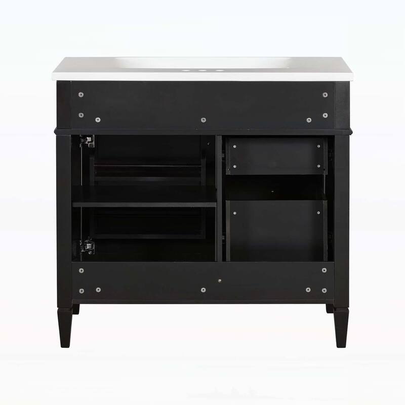 Modern Bathroom Storage Cabinet with 2 Drawers and a Tip-out Drawer,with Top Sink