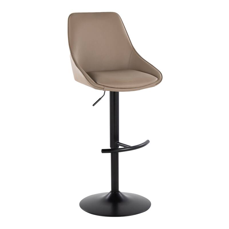 Silver Orchid Alba Adjustable Bar Stool with Rounded T Footrest (Set of 2)