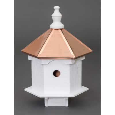 Double Blue Bird House with Copper Roof