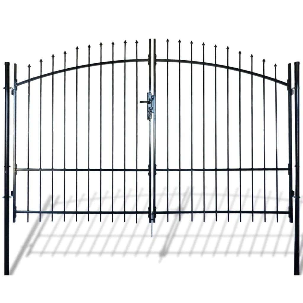 Shop Vidaxl Double Door Fence Gate With Spear Top 10 X 8