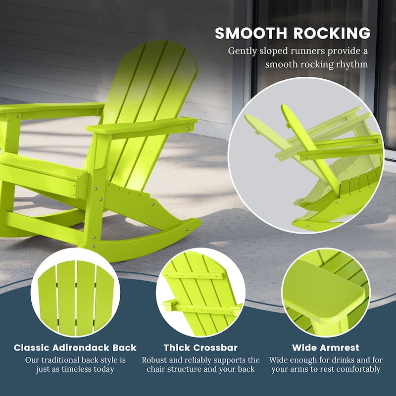 Polytrends Laguna Hdpe All Weather Outdoor Patio Rocking Chair