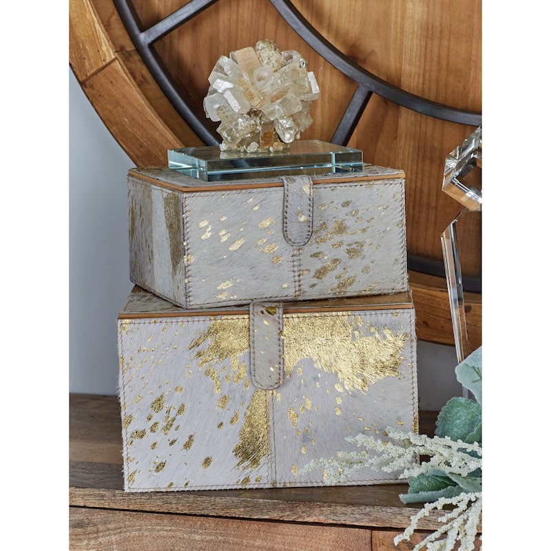 Leather Natural Box (Set of 2)