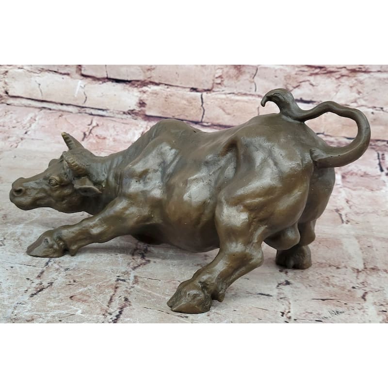 Bronze Sculpture Statue Abstract Imitative Bull Horns Figurine Stock Broker Sale Gift Decor