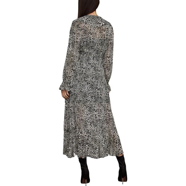 bcbg black and white long dress