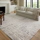 preview thumbnail 4 of 30, Alexander Home Modern Kenya Shag Area Rug 2' 3" x 4' - Ivory / Grey - Rectangle
