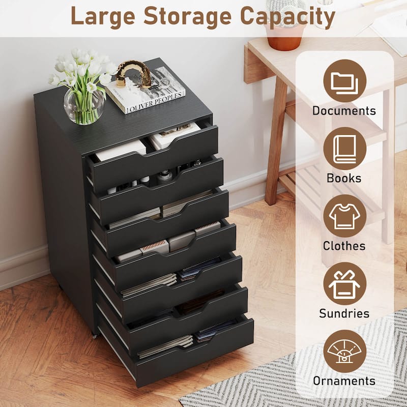 Costway 7-Drawer Chest Mobile File Cabinet Vertical Filing Organizer - See Details