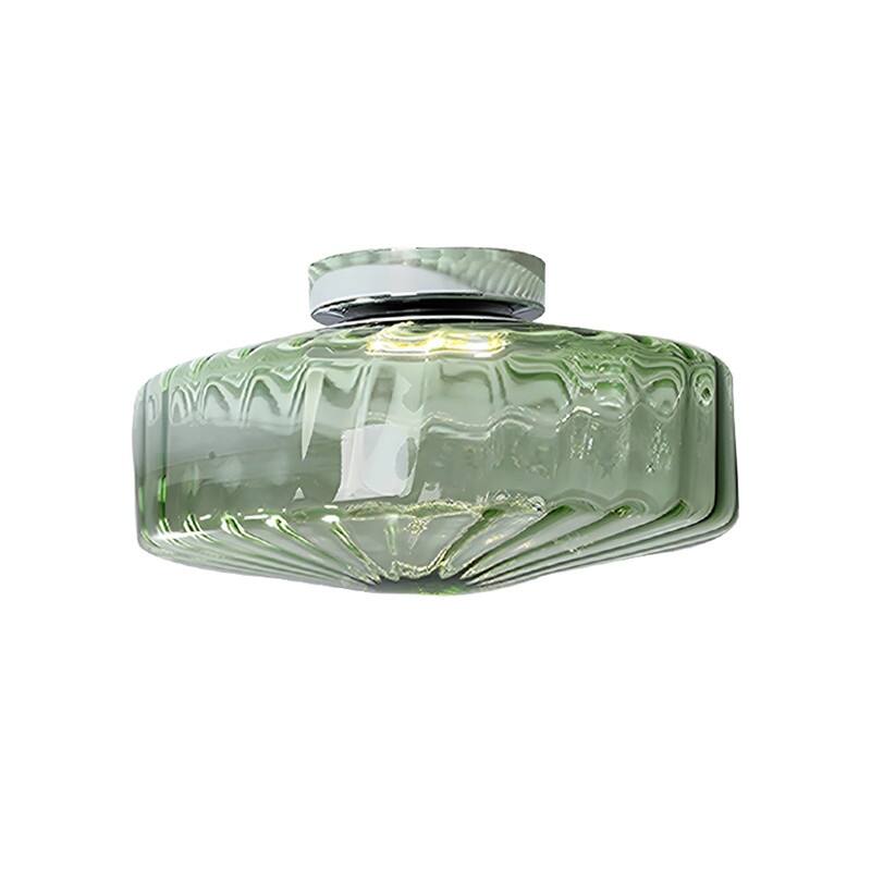 Farmhouse flush mount ceiling light green ceiling glass, metal light flush lamp - N/A