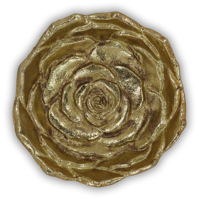 Cheung's Handmade Gold Leaf Cast Iron Lotus Table Decor - Small