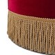 preview thumbnail 90 of 90, Yolanda Performance Fabric 25" Tufted Round Footstool Ottoman with Rope Fringe