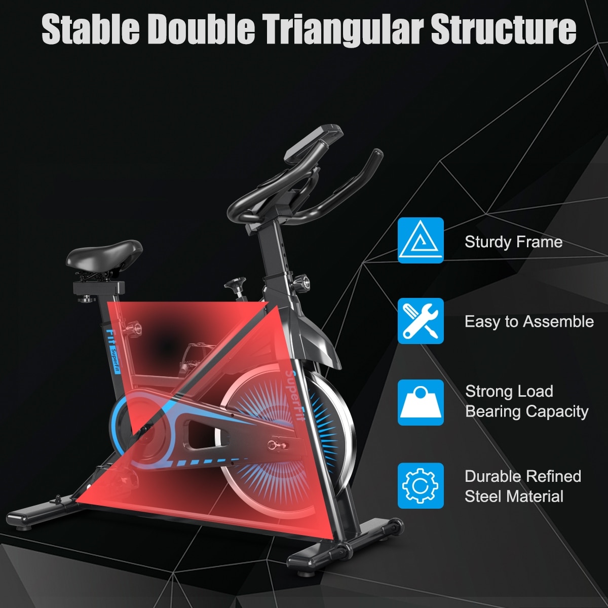 Superfit stationary exercise bike silent belt drive cycling top bike review