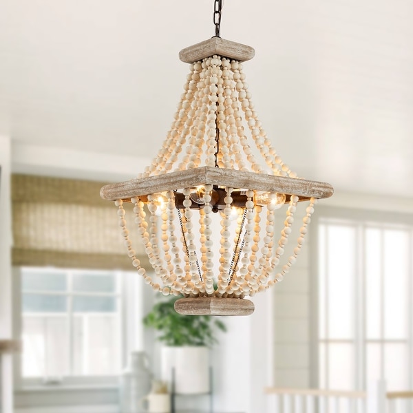 Wooden cheap beads chandelier