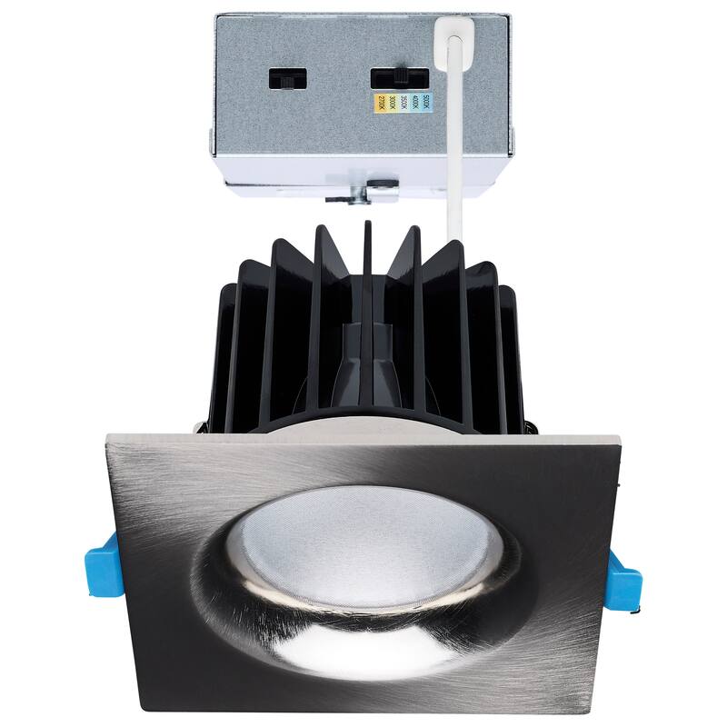 16/20/24W LED Remote Driver Downlight 27K/30K/35K/40K/50K CCT Field Selectable Square Brushed Nickel - Brushed Nickel - Brushed Nickel