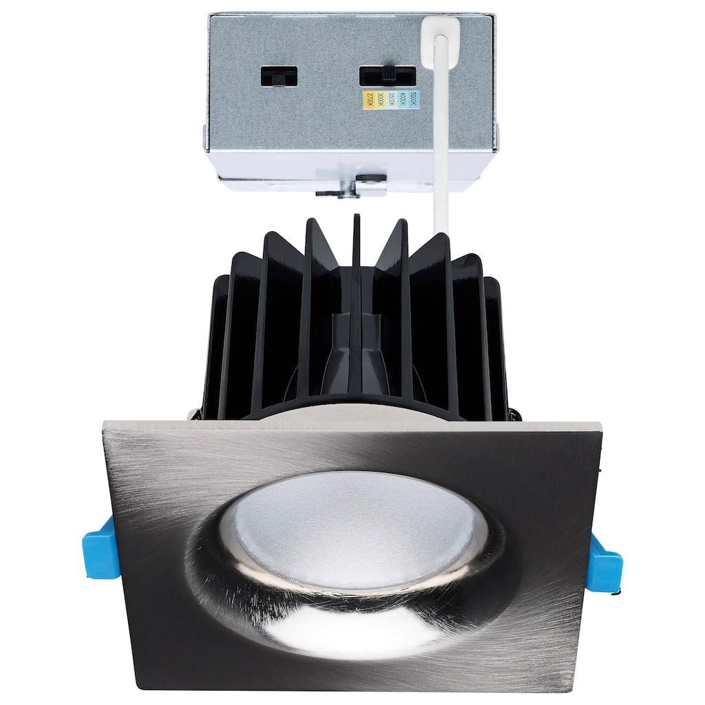 16/20/24W LED Remote Driver Downlight 27K/30K/35K/40K/50K CCT Field Selectable Square Brushed Nickel - Brushed Nickel