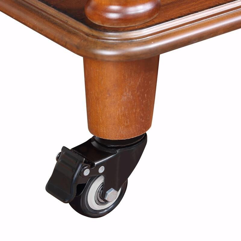 Rolling Kitchen Island Cart with Solid Oak Wood Top, Wine and Spice Rack