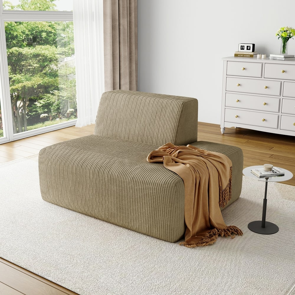 UIXE 50.7" W Soft Corduroy Sofa Chair Comfortable Lounge Chair For Indoor Space - 50.7" W x 31.8 H" 35.3 D"