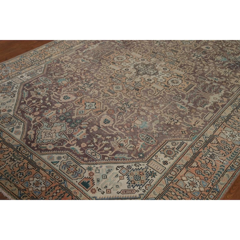 Tabriz Persian Vintage Area Rug Living Room Handmade Wool Carpet - 6'7" x 9'6"