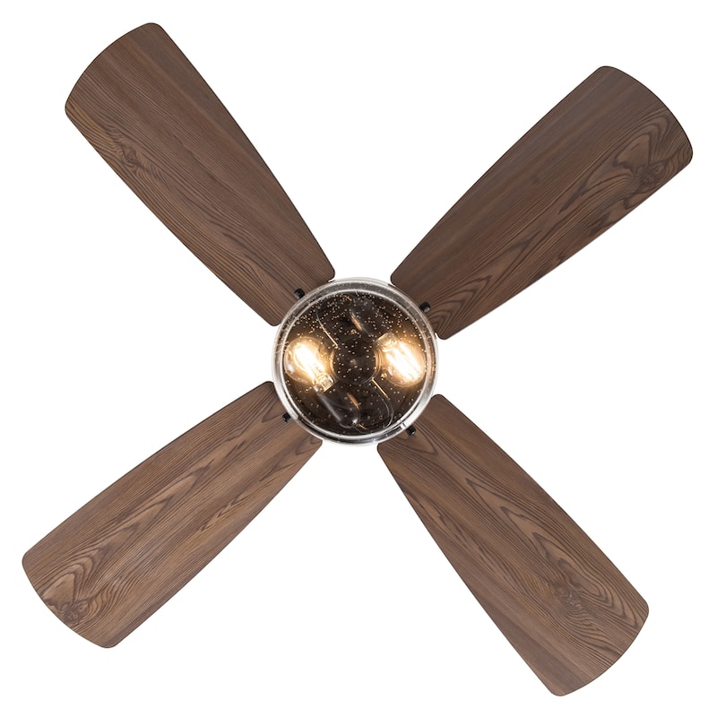 Aiden River of Goods Gray and Mahogany Metal Remote-Controlled 42" Ceiling Fan - 42" x 42" x 11"/15.25"
