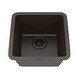 preview thumbnail 1 of 5, 15 Inch Lexicon Platinum Quartz Composite Drop-in Undermount Single Bowl Galaxy Mocha Kitchen Sink LP-1515-M-SO - 15x15