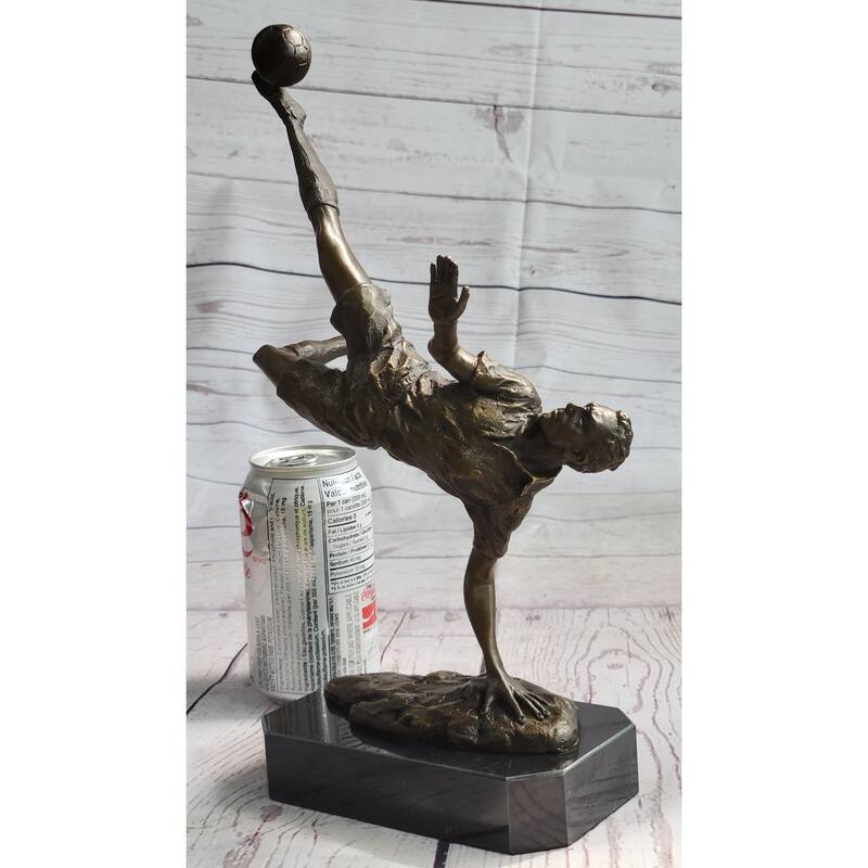 Soccer Trick Shot Bronze Statue Sculpture Trophy Athletic Decor Gift Original Art 14 Inches X 10 Inches