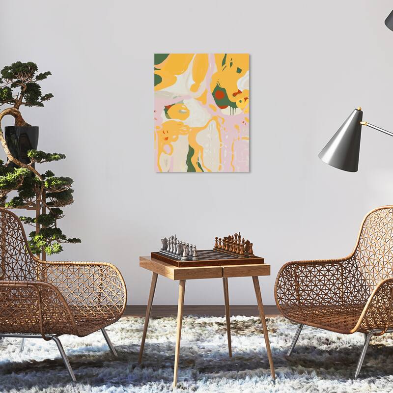 Wynwood Studio Canvas Abstract Wild Dunes Yellow and Mustard Modern & Contemporary Wall Art Canvas Print - 20 x 16