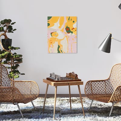 Wynwood Studio Canvas Abstract Wild Dunes Yellow and Mustard Modern & Contemporary Wall Art Canvas Print