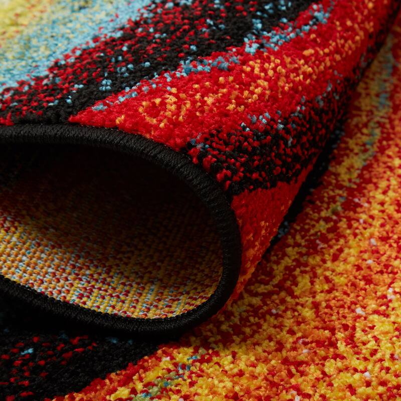 Home Dynamix Splash Adja Abstract Rainbow Swirl Area Rug
