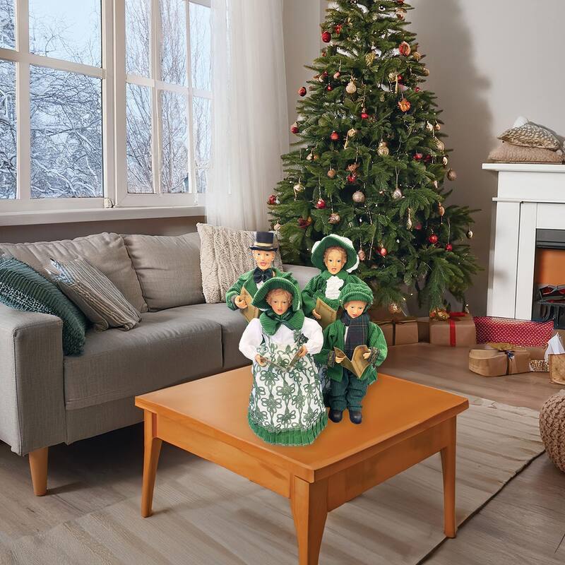 15 inches To 18 inches Irish Knot Carolers, Set of 4 - green