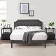 preview thumbnail 38 of 49, VECELO 3-Pieces Modern Upholstered Bed with Height Adjustable Headboard and Nightstands Sets
