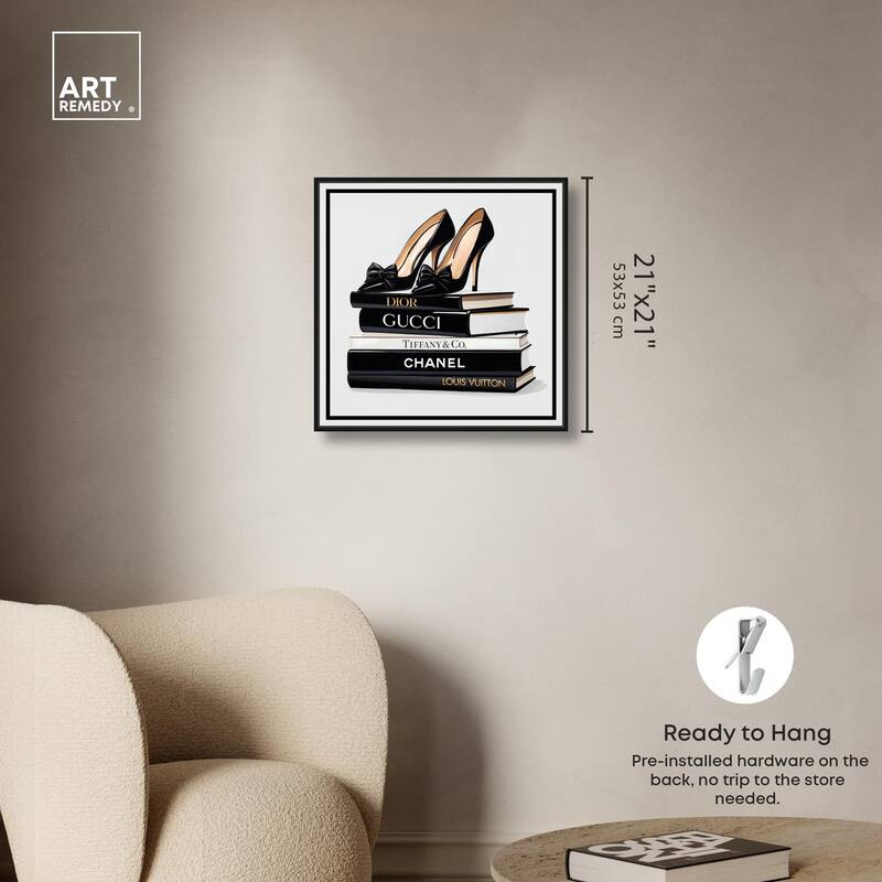 Ink Books and Heels Canvas by Art Remedy