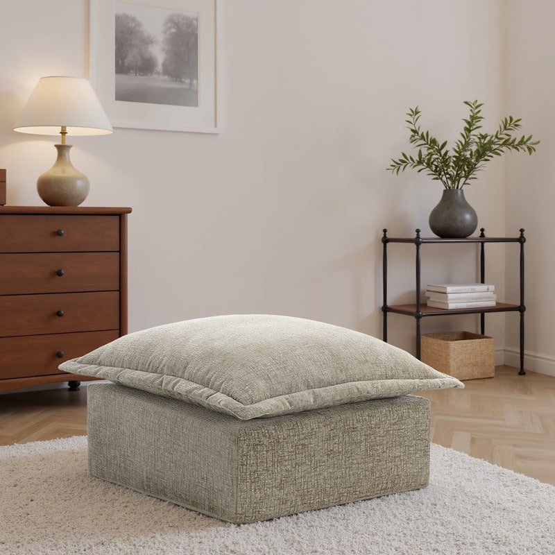 Comfy Cloud Chenille Upholstered Modular Sectional Ottoman